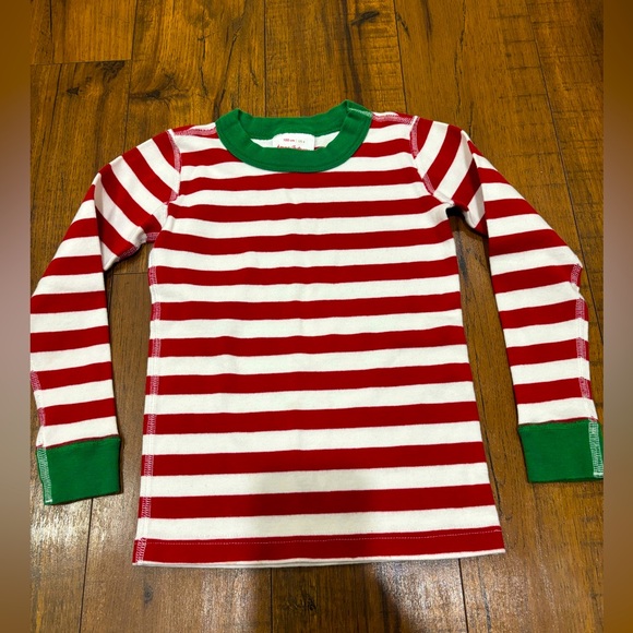 Hanna Andersson Striped Long John Christmas Winter Pajama Set, Red White Green - Picture 2 of 11
